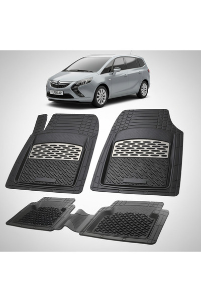 TEAMCAR Πατάκια δαπέδου συμβατά με Opel Zafira C MPV 2011-2019 | Ασημί