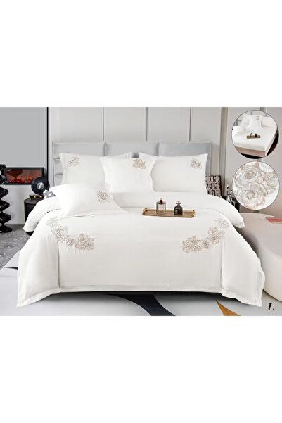 Casa Pucioasa Duvet Cover Set Set - 6 Pieces Smooth Cotton with Embroidery an...