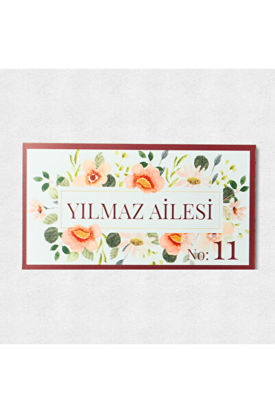 HippoDeco Kişiye Özel UV Baskı Kapı Süsü – Aile İsimli Kapı Tabelası (25x20 cm)