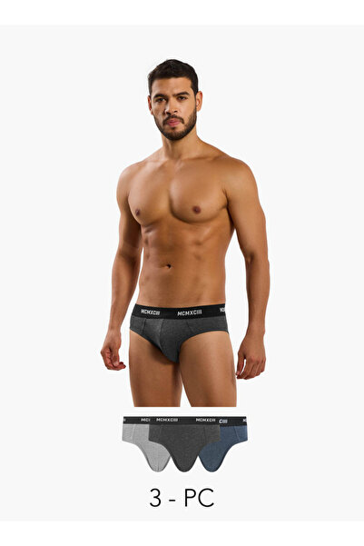 FAV سراويل داخلية قطن سادة للرجال - عبوة من 3 قطع