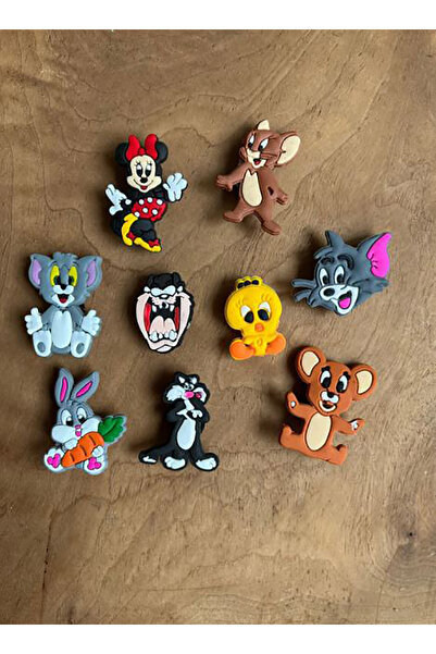 Buki'nin Atölyesi Jibbitz Terlik Süsü 9 Lu Set Tazmanya Canavarı, Tweety, Syl...