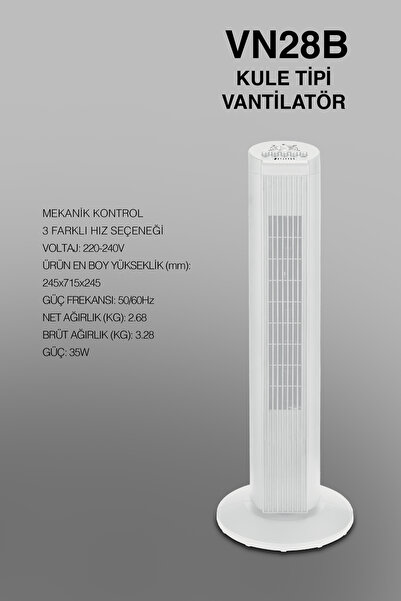 Dijitsu VN28B KULE TİPİ VANTİLATÖR