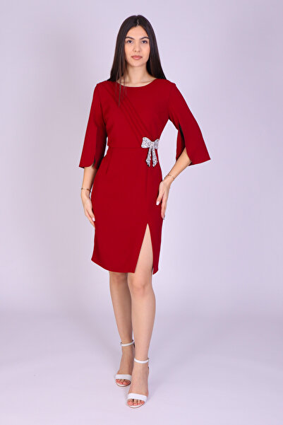 Ella Collection AJA Fabric Dress with Silver Accessory