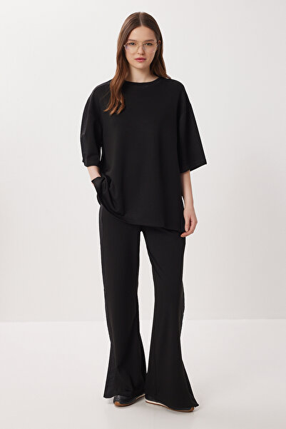 Lovelyİstanbul Oversize Slit Parachute Decorated Modal Suit Lby0043 Black