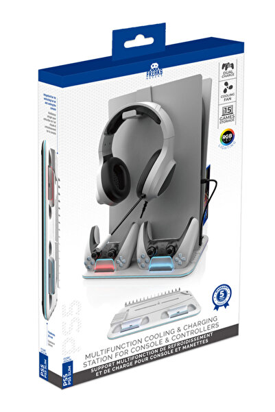 trade Invaders Cooling and Charging Station RGB Slim White - Playstation 5