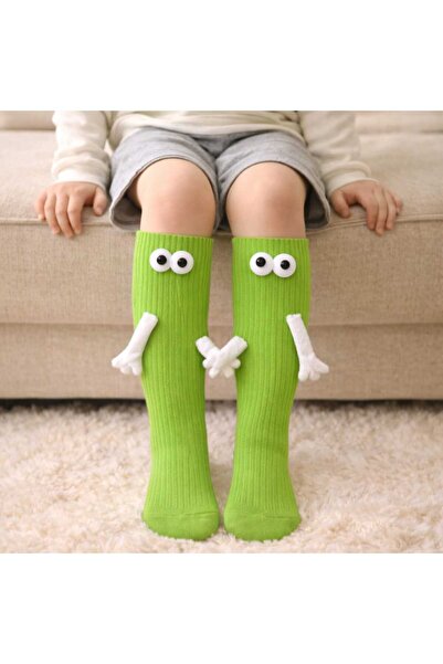 kidsense Mıknatıslı El Ele Tutuşan Eğlenceli Topuksuz Çorap(1 Çift)