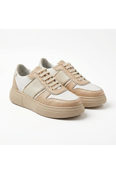 PaulStyle Women's sneakers Beige, Asti-222, made of natural Leather