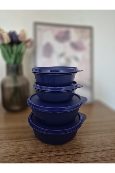 Tupperware Şeker Serisi Saklama Kabı 4'lü Lacivert