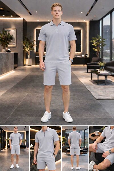 BRLKN Set de pantaloni scurți otomani cu jumătate de fermoar