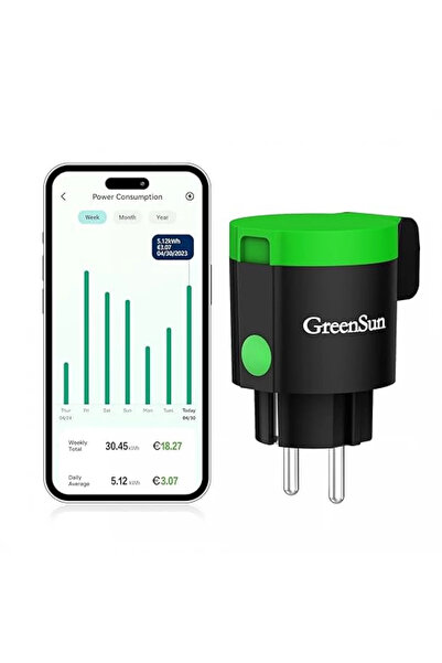 GreenSun Priza WiFi Smart Exterior IP44, Compatibila Alexa, Aplicatie VeSync,...