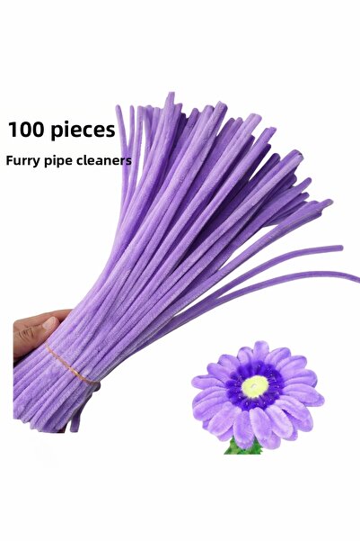 iğne izi 100 Pieces of Colorful Chenille, Educational Chenille Set, Fuzzy Yar...
