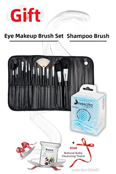 Tarko Shampoo Brush and Makeup Brush Set with Rosie Gift