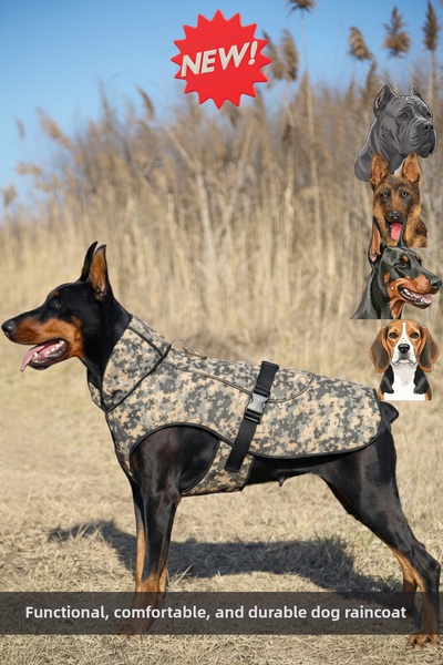 salya store معطف واق من المطر للكلاب من السلالات الكبيرة، بيكسل وإيرث كامو 9-...
