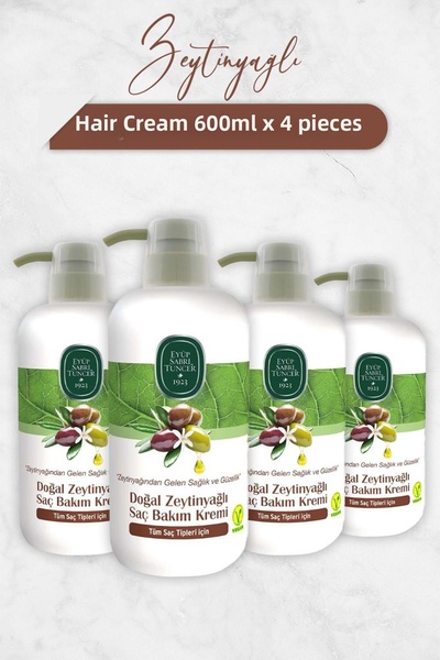 Eyüp Sabri Tuncer بلسم الشعر بزيت الزيتون الطبيعي 600 مل × 4 قطع