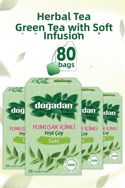 Doğadan شاي أخضر سائل ناعم 20 × 4 قطع