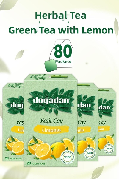 Doğadan شاي أخضر بالليمون 20 × 4 قطع