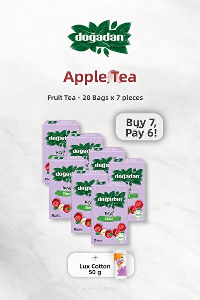 Doğadan شاي التفاح اشترِ 7 ادفع ثمن 6، و50 جرام قطن