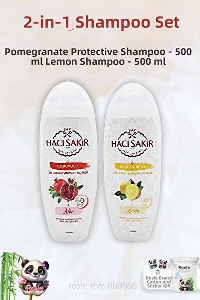 Hacı Şakir Pomegranate 2 in 1 - Lemon and ROSIE 500 ml Shampoo