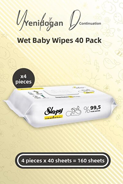Sleepy مناشف العناية بالطفل الرضع حديثي الولادة 40 × 4 (160 ورقة)