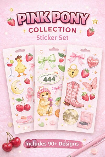 LABELOVE مجموعة ملصقات الحصان الوردي |   أكثر من 90 تصميمًا |   ملصقات كوكيت ...
