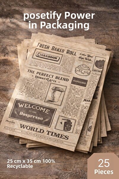 POŞETİFY ورق عرض زيتي مقاس 25×35 سم |   نمط القهوة والخبز على الطراز القديم |...