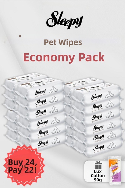 Sleepy اشتري 24 وادفع 22 منديلًا للحيوانات الأليفة