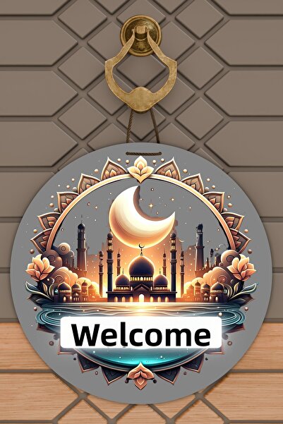 Dormot High-Quality Digital Printing, Welcome Ya City Ramadan-Themed Door Dec...