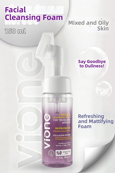 vione Collagen Facial Cleansing Foam for Combination and Oily Skin Purifying ...
