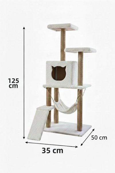 Missidea S9 Cat Scratching Tower with Platform 124 cm White