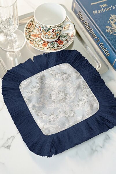 Evimde Bambaşka Șervețel de prezentare cu ciucuri, cu motiv floral în stil ba...