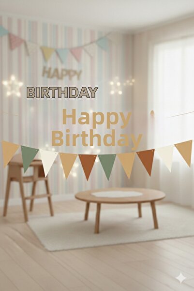 party world Brown Happy Birthday Banner Pennant Set Birthday Decoration