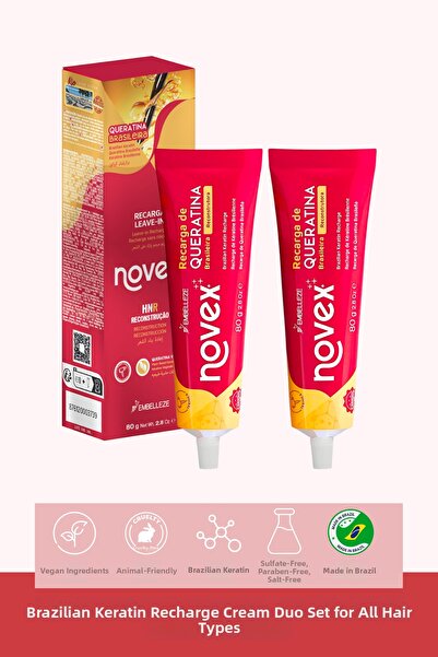 NOVEX Brazilian Keratin Loading Leave-In Cream 80g Set of 2 -