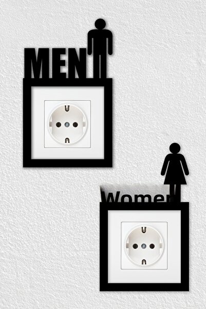 To Design Lab Ornament tematic pentru priză WC bărbați-femei (compatibil cu r...