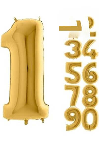 Nacario Nrcrioshop 1 Number Foil Balloon Golden Yellow 16 Inch 1201248