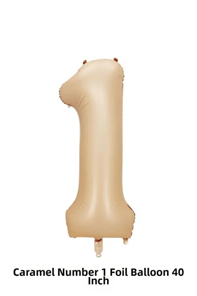 Bunloon 1 Number Caramel Color Foil Balloon 40 Inch Birthday Party Decoration
