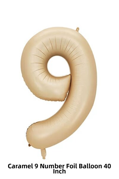 Bunloon 9 Numbers Caramel Color Foil Balloon 40 Inch Birthday Party Decoration