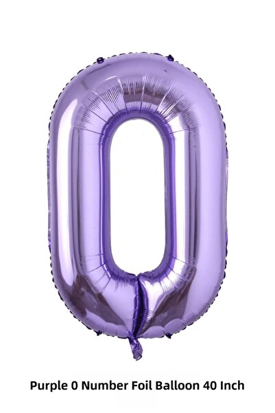 Bunloon Purple 0 Number Foil Balloon 40 Inch Birthday Decoration