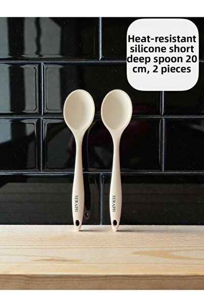 Seraph Hard Tip Heat Resistant Silicone Short Deep Spoon 20 cm / 2 Pcs