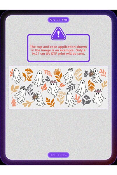 DYENOTE طباعة نقل حراري على الأكواب بتقنية UV DTF - هالوين - ملصق مقاوم للماء...