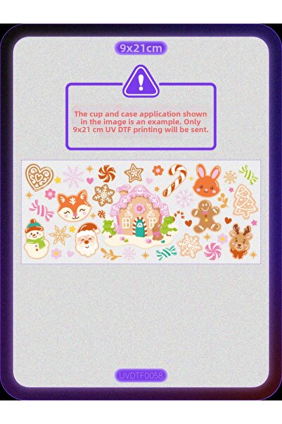 DYENOTE طباعة نقل حراري على الأكواب بتقنية UV DTF - عيد الميلاد - ملصق مقاوم ...