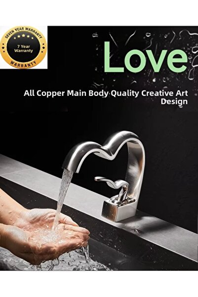 OEM صنبور حوض الحمام بلون الكروم غير اللامع والنيكل بتصميم جديد على شكل قلب و...