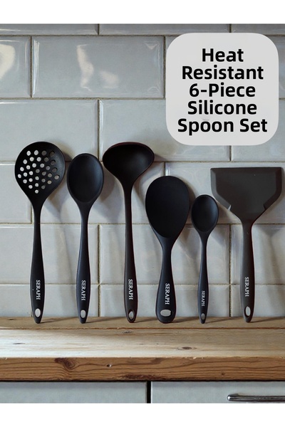 Seraph Heat Resistant Silicone Colander Ladle Spoon Spatula Set 6 Pieces