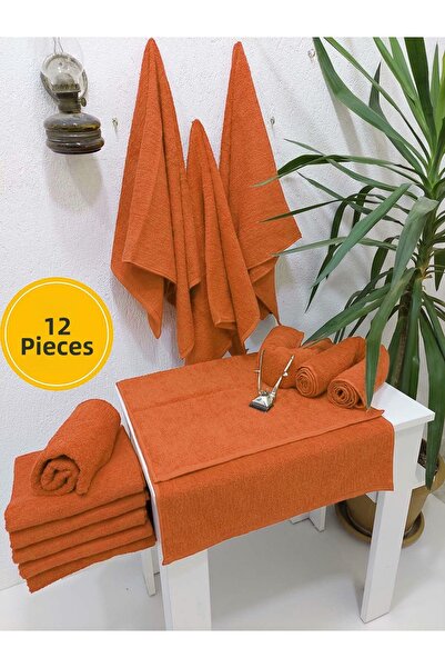 Mef Collection 12 Pack Orange Hairdresser Towels 50X90 |   Professional Hair ...