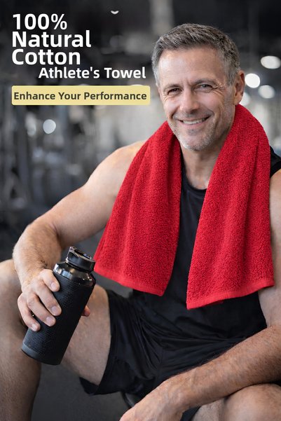 MUCCO 100% Natural Cotton Sporty Quick Sweat Absorbing 30cm X 1000cm Fitness Athlete Hand and Neck Towel