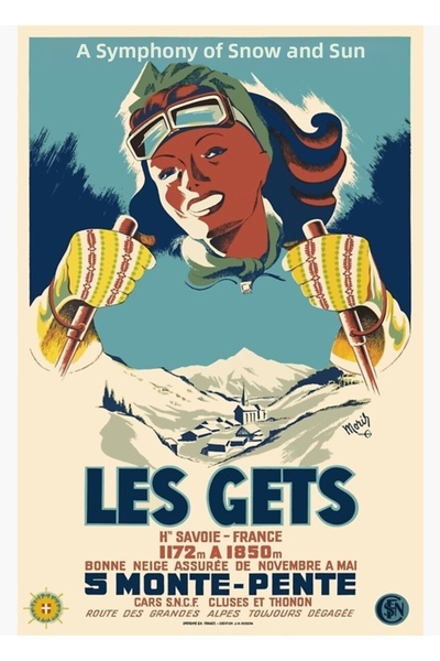 Universal Λε Ζετς, Συμφωνία Χιονιού και Ήλιου, Ξύλινη Διακοσμητική Αφίσα Σκι,...