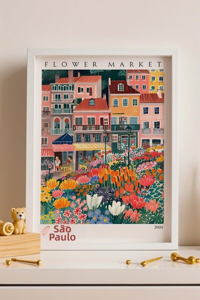 Saturn Sao Paulo Brazil Framed Painting Aesthetic Wall Decor for Travel Lover...