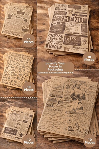 POŞETİFY ورق زيت مزخرف ذاتيًا للعروض التقديمية |   50 قطعة |   ورقة عرض نماذج...