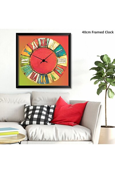 MAYAHOME CONCEPT Square Framed Patterned Wall Clock 40 cm