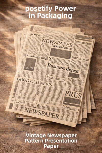 POŞETİFY Presentation Folder Self-Designed Patterned Oil Paper |   25 Pieces |   Mixed Newspaper Pattern Presentation Paper |   Service Paper
