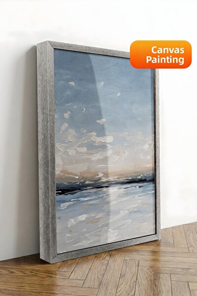 Postifull Pictură murală, Tablou pe pânză cu ramă argintie de lux, Seria Ritu...